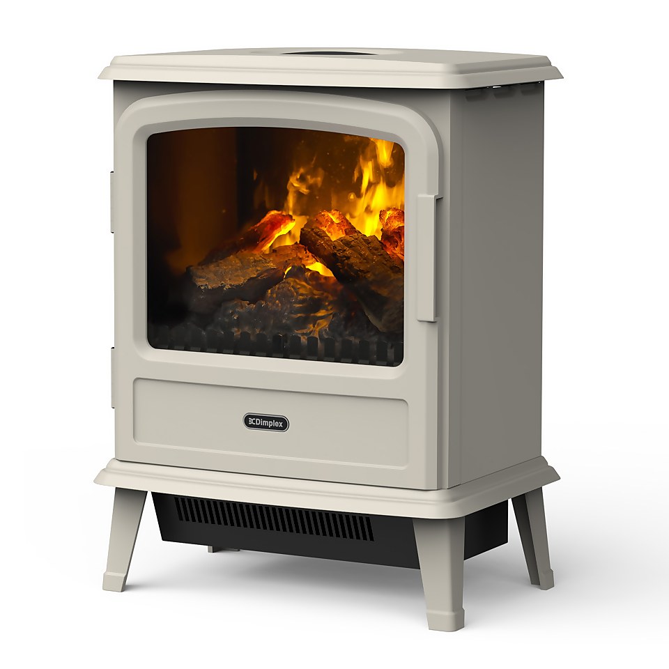 Dimplex Evandale Optimyst Freestanding Electric Stove with Realistic Log Effect Fuel Bed - Pebble