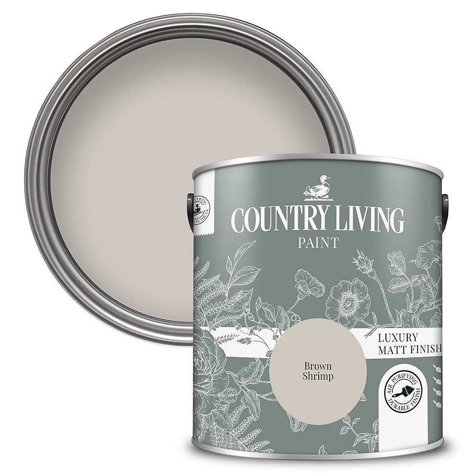 Country Living Matt Emulsion Multi-Surface Paint Brown Shrimp - 2.5L