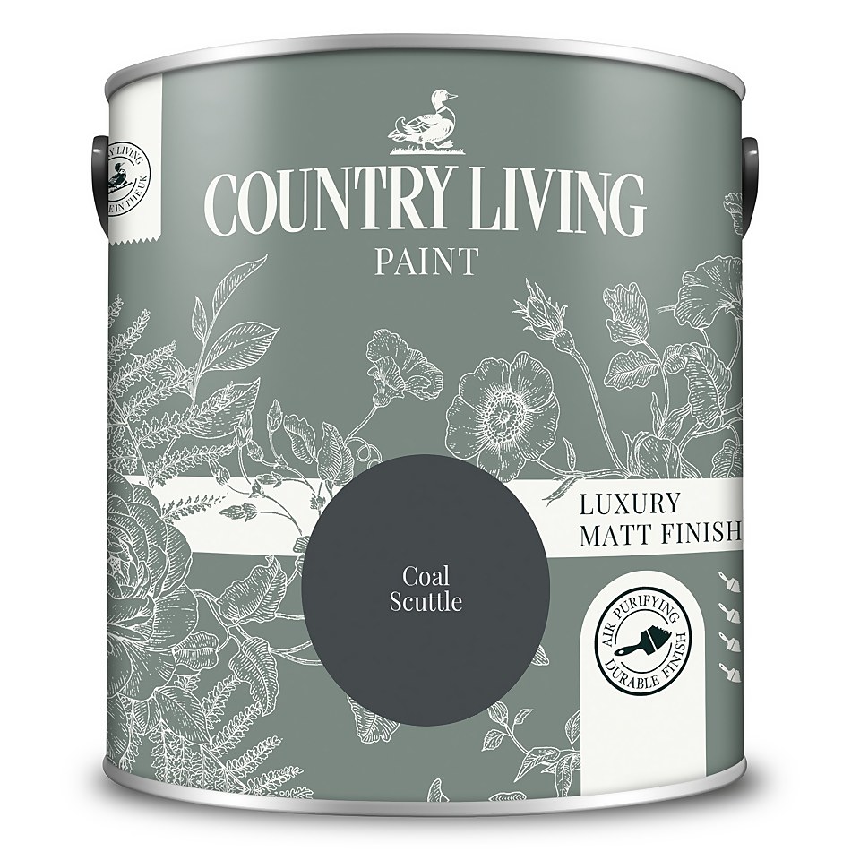 Country Living Matt Emulsion Multi-Surface Paint Coal Scuttle - 2.5L