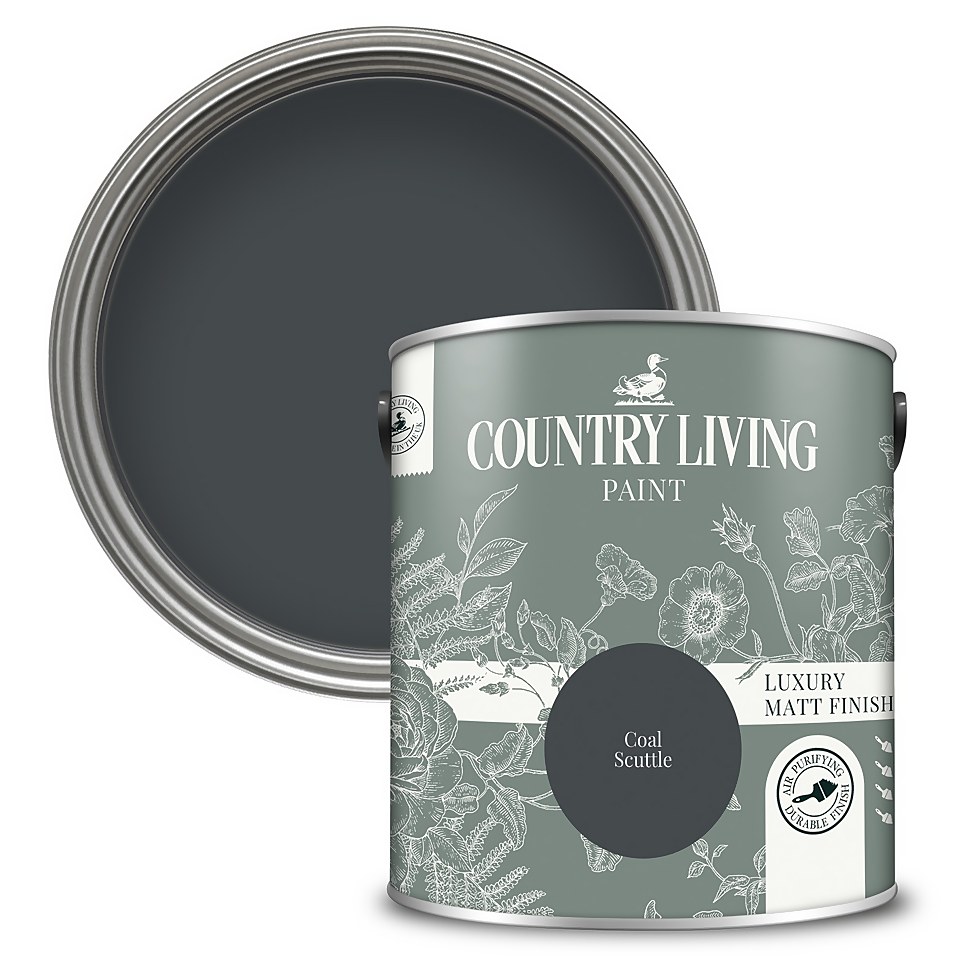 Country Living Matt Emulsion Multi-Surface Paint Coal Scuttle - 2.5L