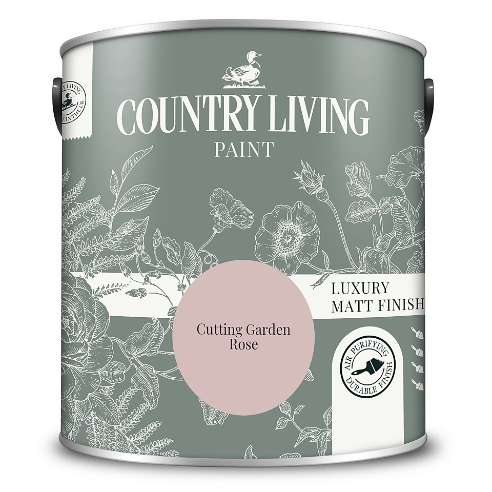 Country Living Matt Emulsion Multi-Surface Paint Cutting Garden Rose - 2.5L