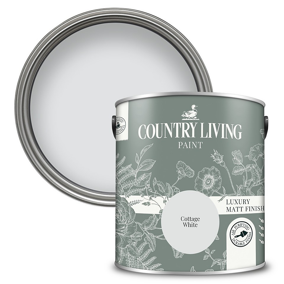Country Living Matt Emulsion Multi-Surface Paint Cottage White - 2.5L