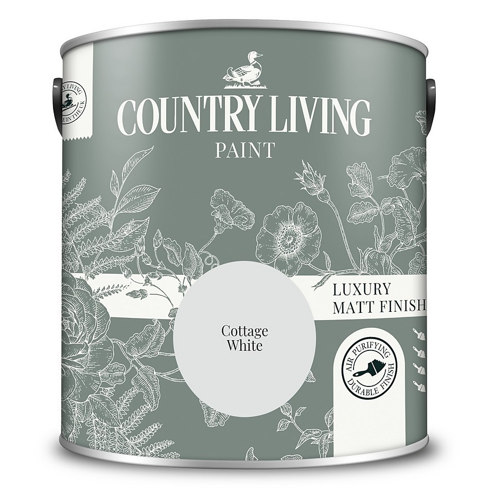 Country Living Matt Emulsion Multi-Surface Paint Cottage White - 2.5L
