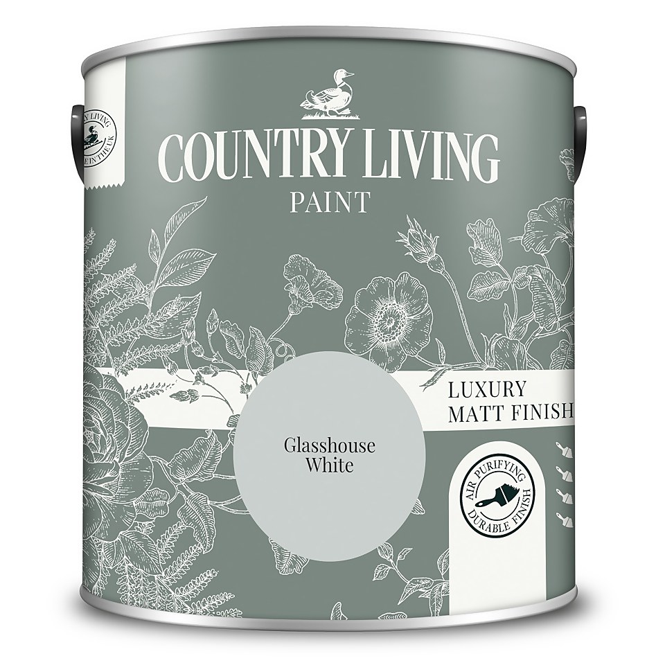 Country Living Matt Emulsion Multi-Surface Paint Glasshouse White - 2.5L