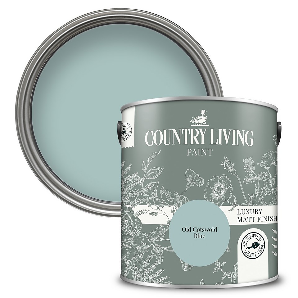 Country Living Matt Emulsion Multi-Surface Paint Old Cotswold Blue - 2.5L