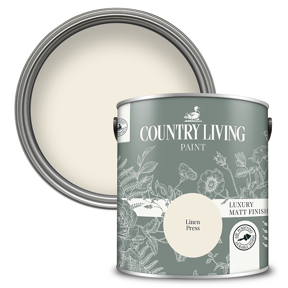 Country Living Matt Emulsion Multi-Surface Paint Linen Press - 2.5L