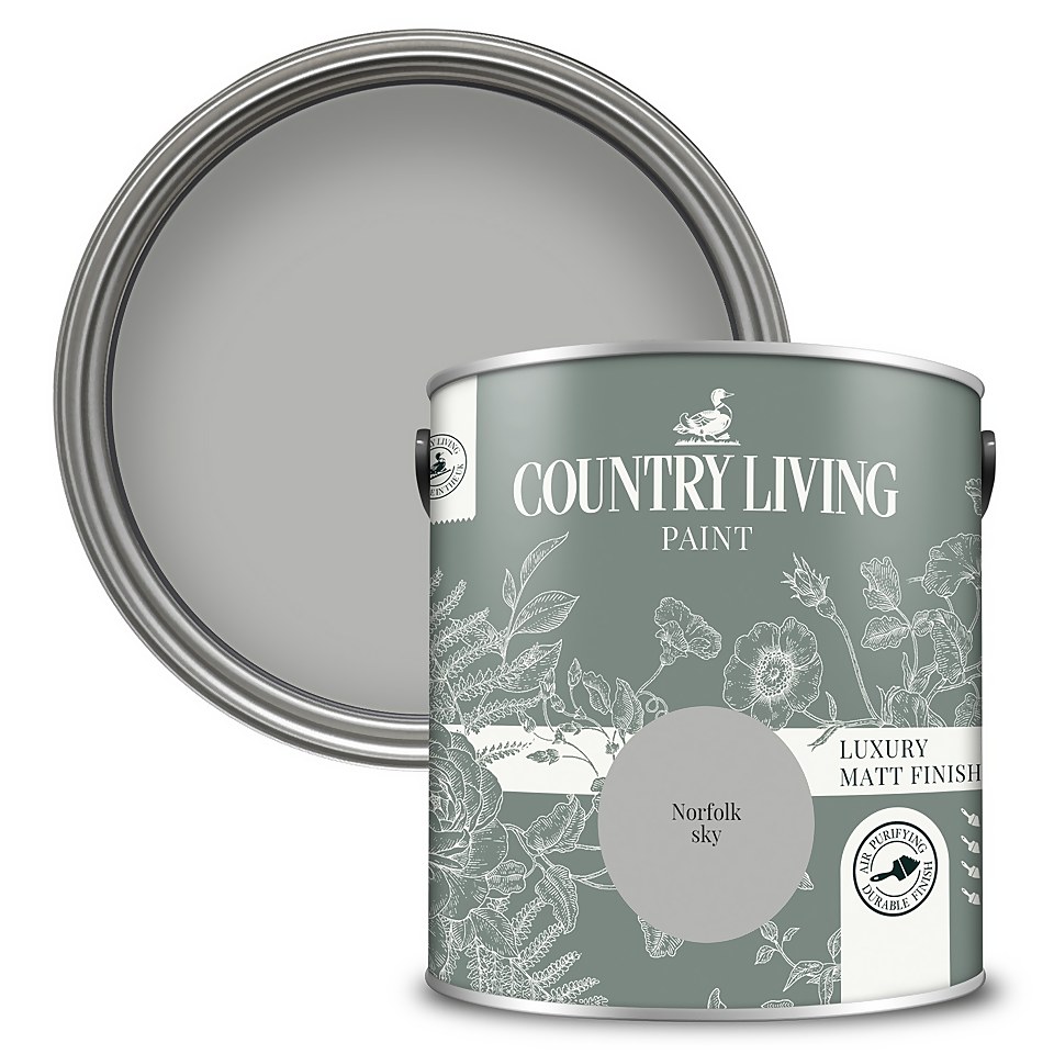 Country Living Matt Emulsion Multi-Surface Paint Norfolk Sky - 2.5L