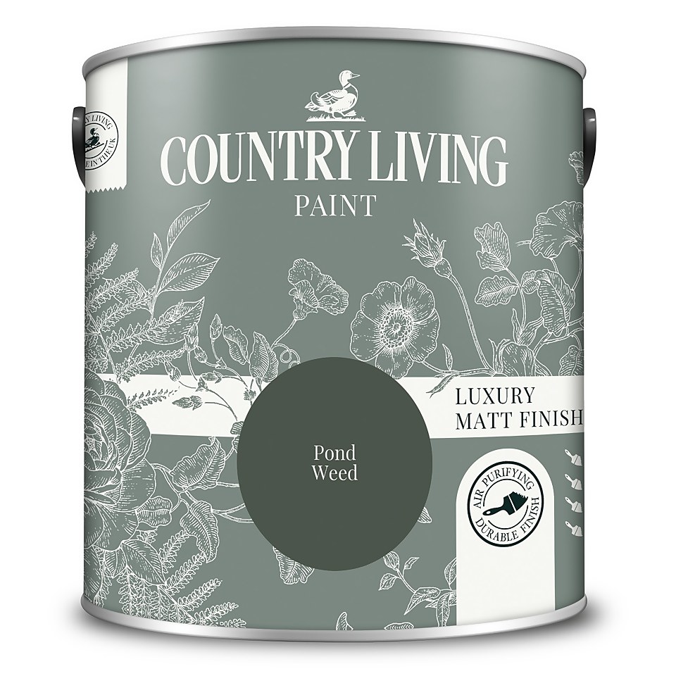 Country Living Matt Emulsion Multi-Surface Paint Pond Weed - 2.5L
