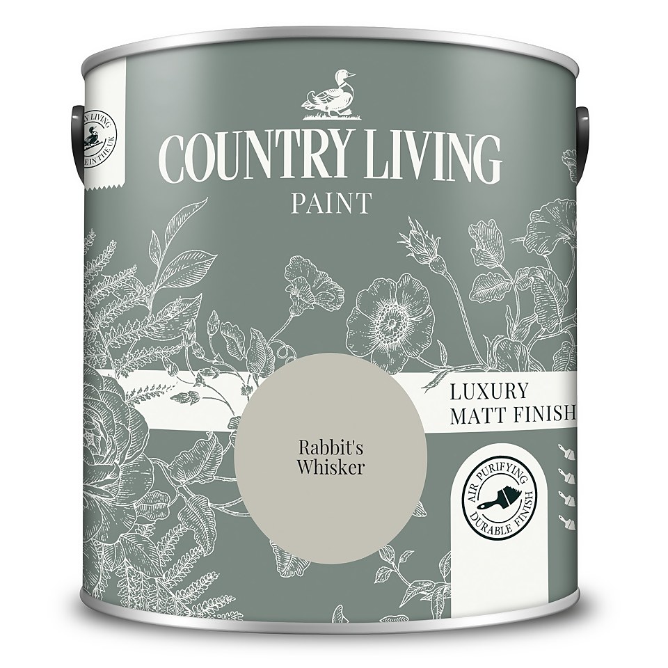 Country Living Matt Emulsion Multi-Surface Paint Rabbits Whisker - 2.5L
