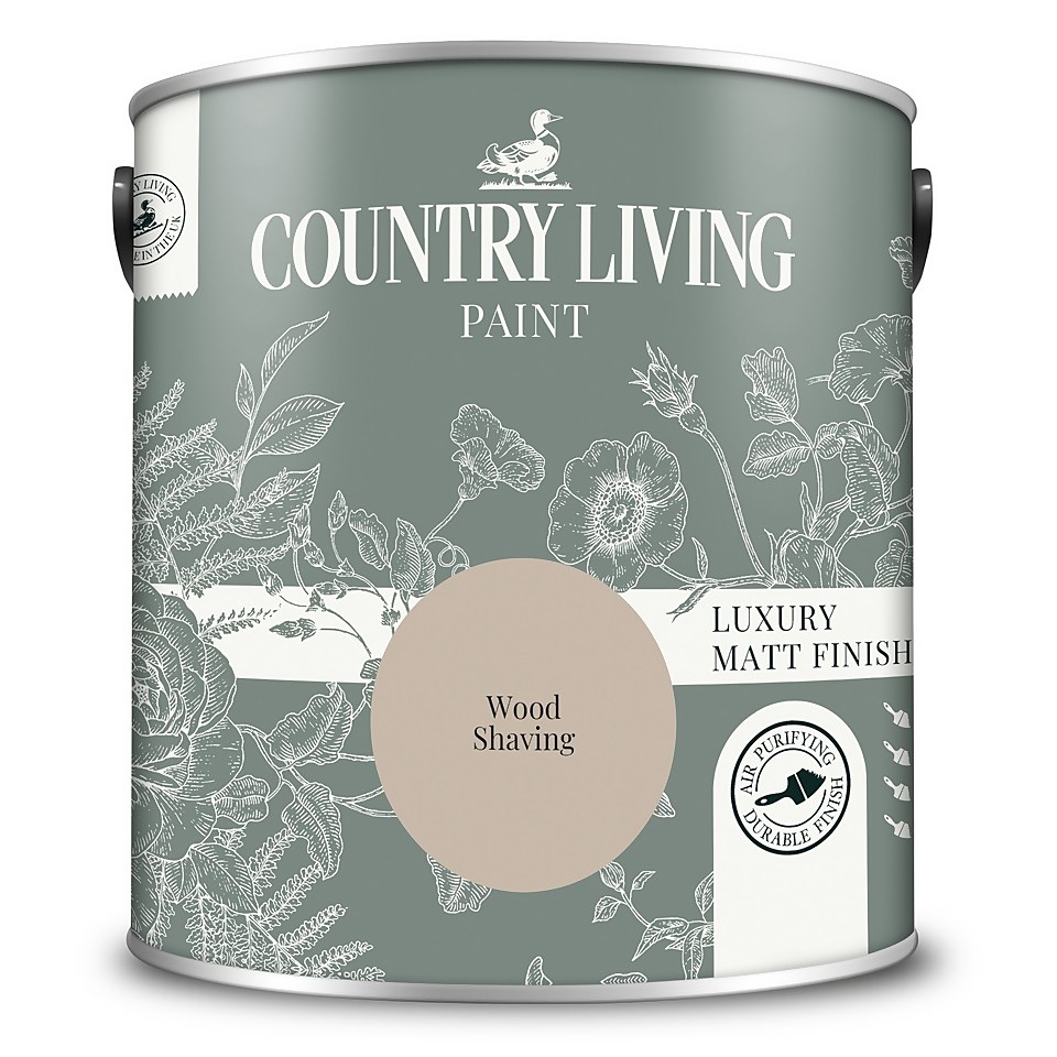 Country Living Matt Emulsion Multi-Surface Paint Wood Shaving - 2.5L