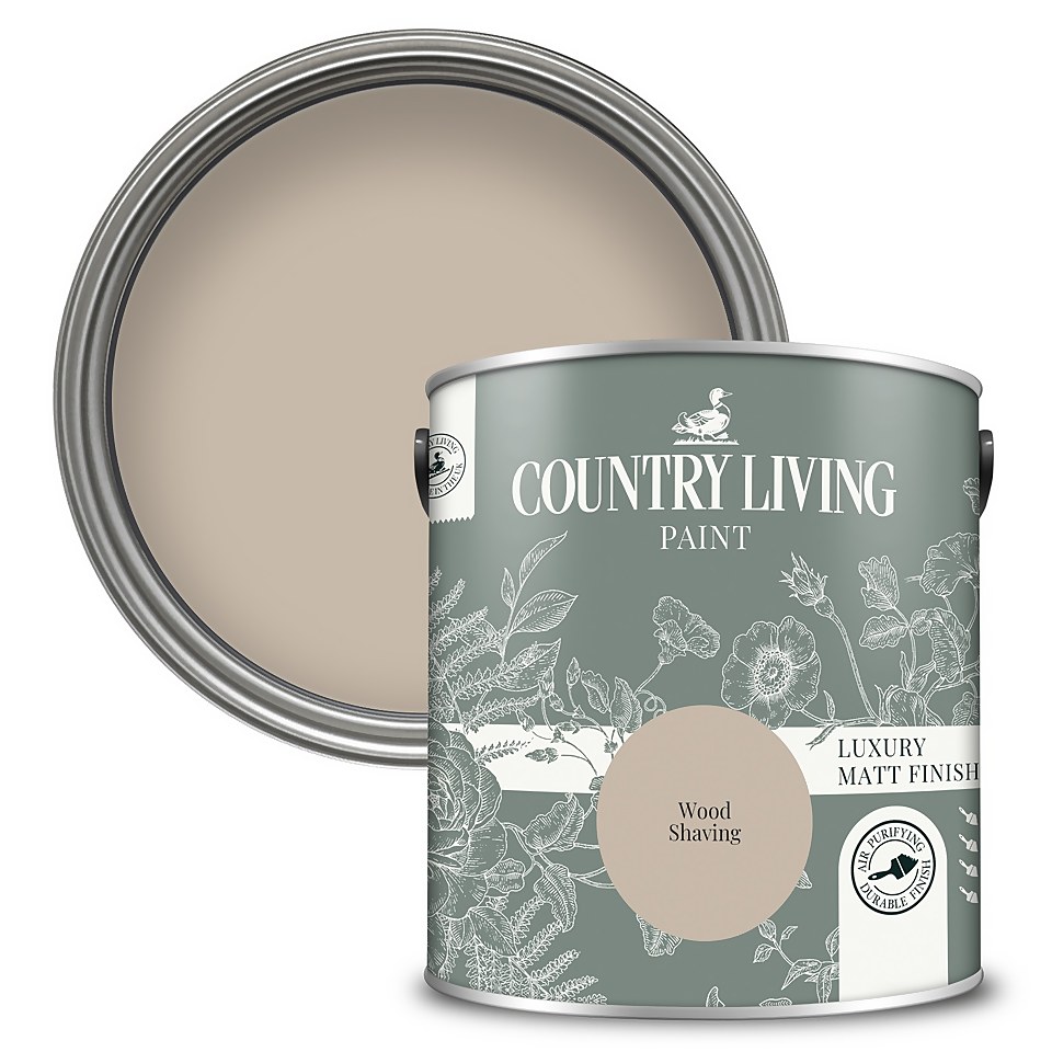 Country Living Matt Emulsion Multi-Surface Paint Wood Shaving - 2.5L