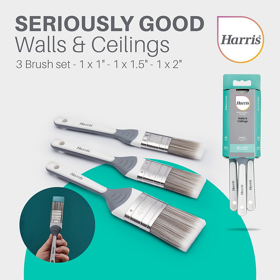 Harris Seriously Good Walls & Ceilings Paint Brush 3 Pack