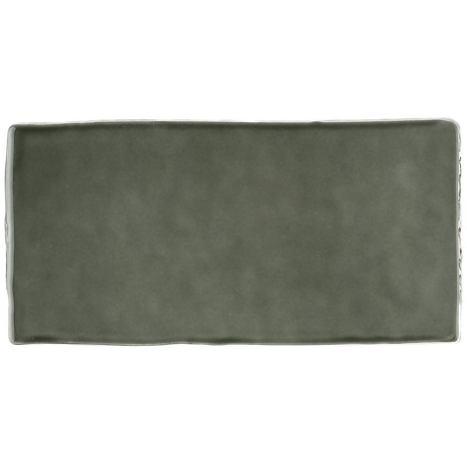 Country Living Artisan Moss Green Ceramic Wall Tile 150x75mm (Sample Only)