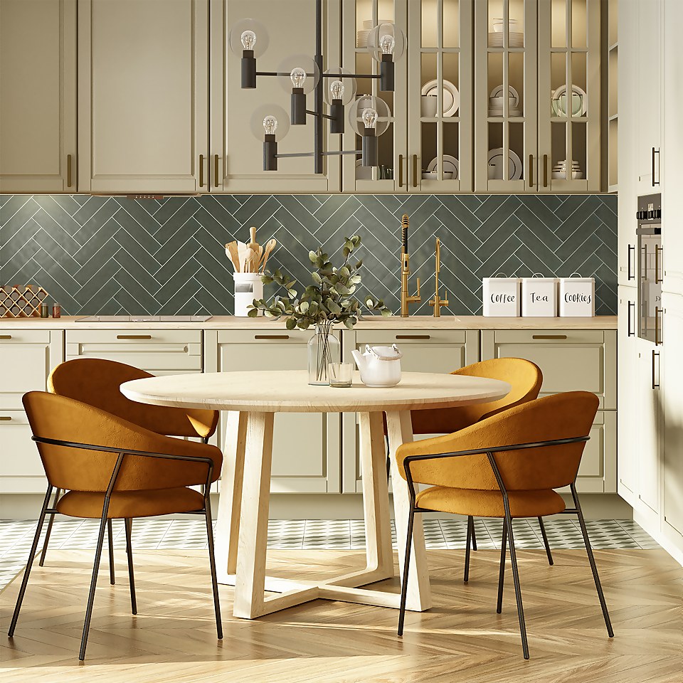 House Beautiful Aurelia Reactive Glaze Sage Ceramic Wall Tile 300x75mm (Sample Only)