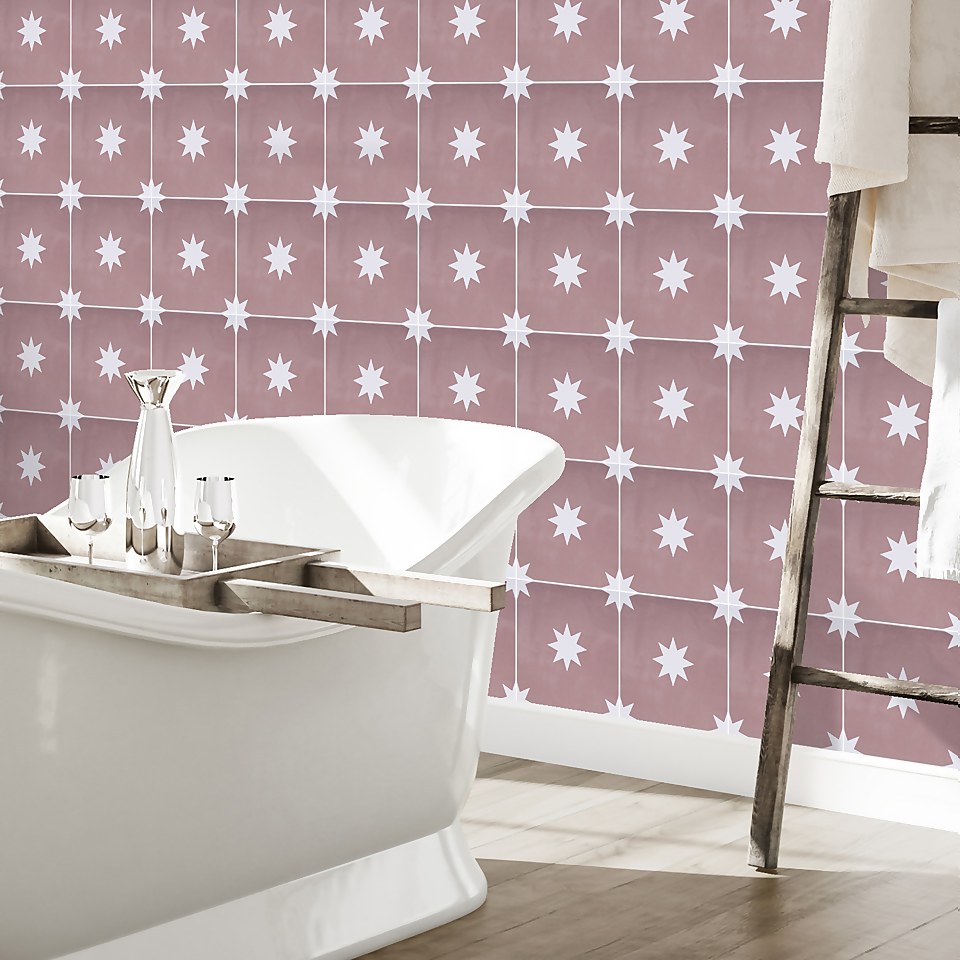 Country Living Starry Skies Peony Blush Porcelain Floor & Wall Tile - 200x200mm (Sample Only)