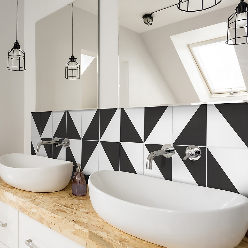House Beautiful Half & Half Mono Porcelain Floor & Wall Tile 200x200mm (Sample Only)