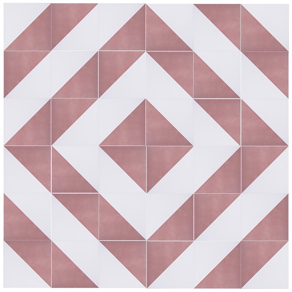 House Beautiful Half & Half Blush Porcelain Floor & Wall Tile 200x200mm (Sample Only)