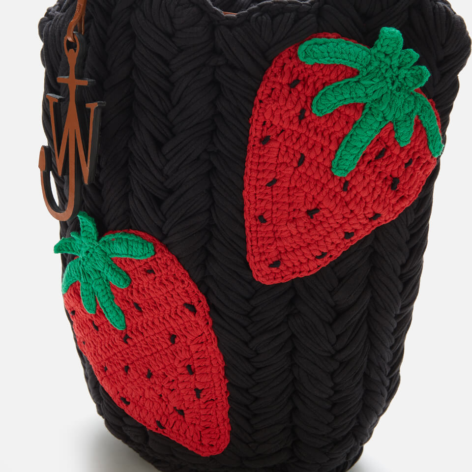 JW Anderson Women's Strawberry Knitted Shopper Bag - Black/Red 