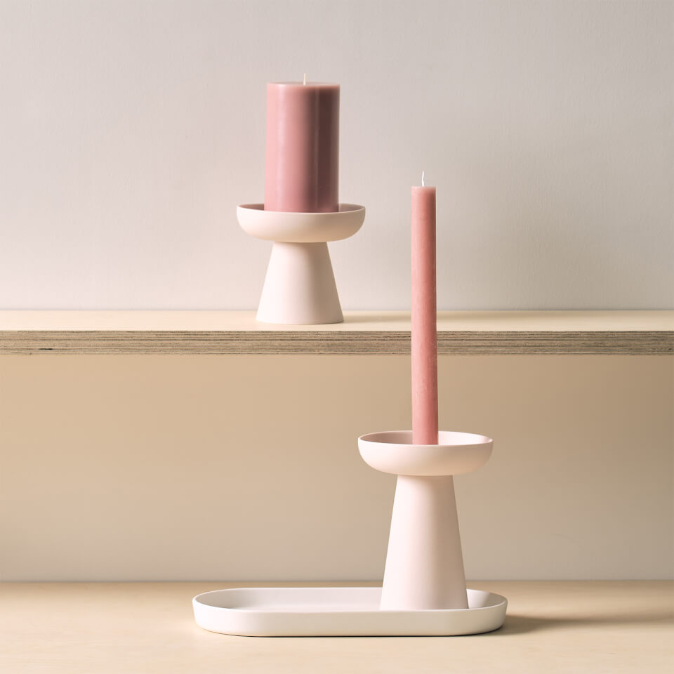 AERY Porcini Candle Holder - Dusty Pink - Medium