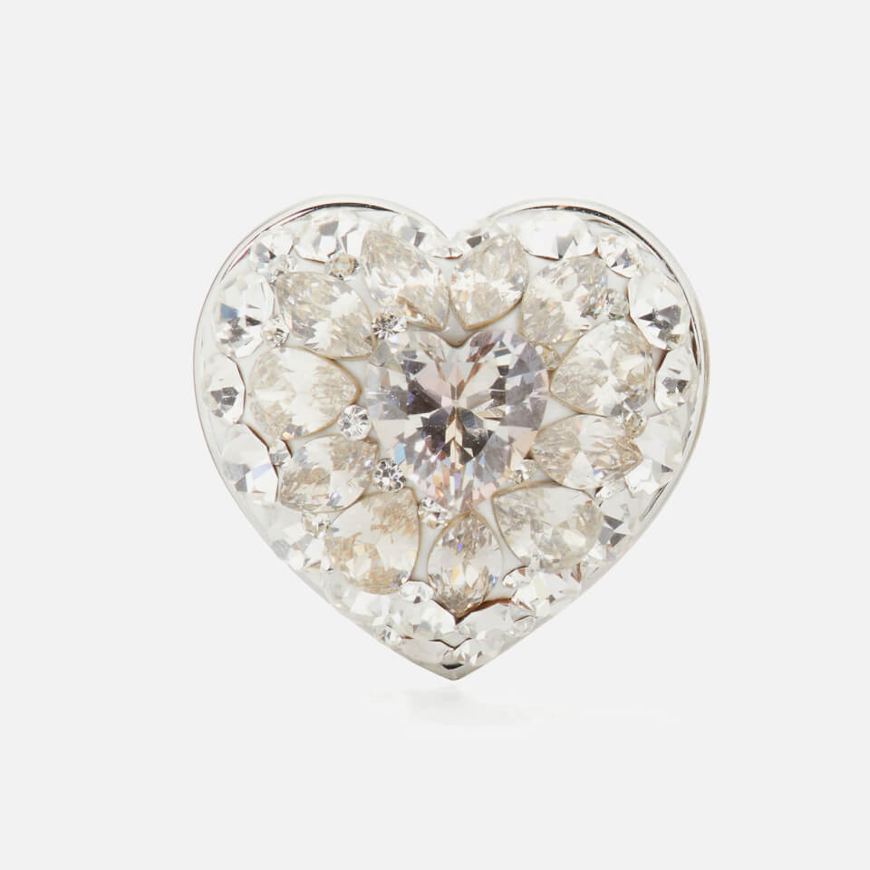 Kate Spade New York Women's Heart Clay Pave Studs - Clear/Silver