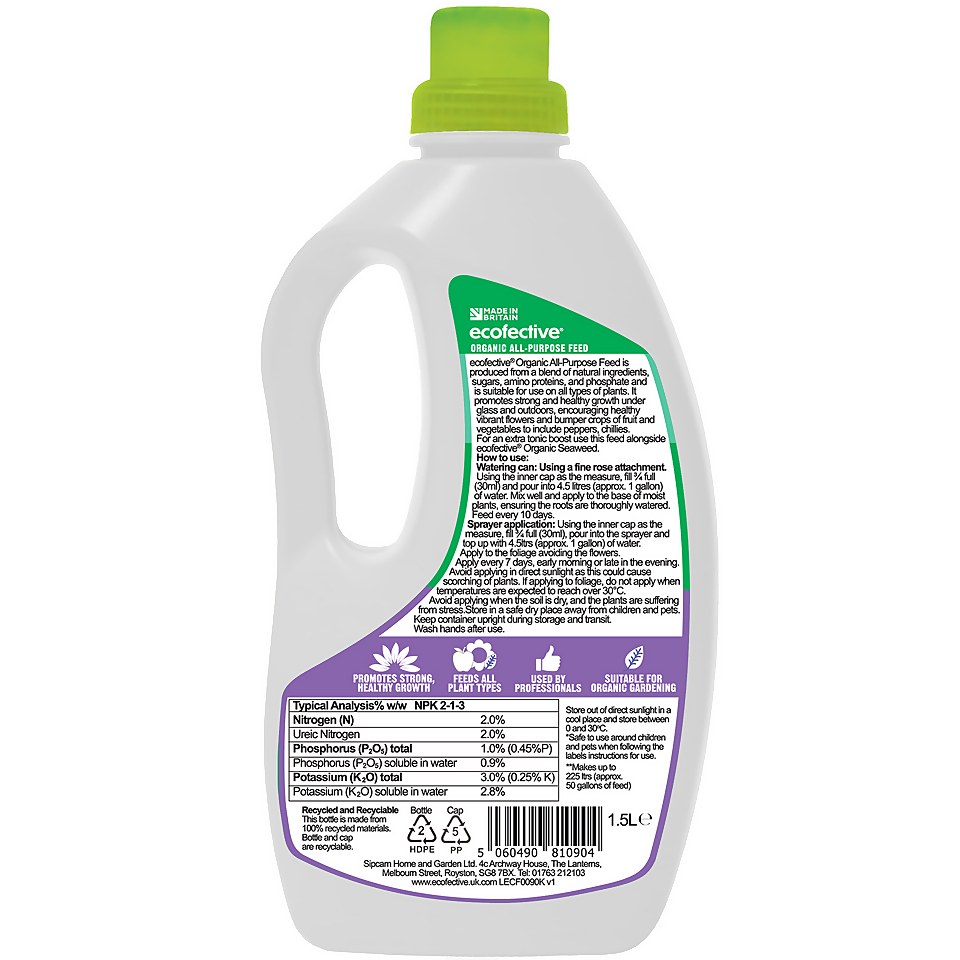 Ecofective Organic All-Purpose Plant Feed Concentrate - 1L + 50% Extra