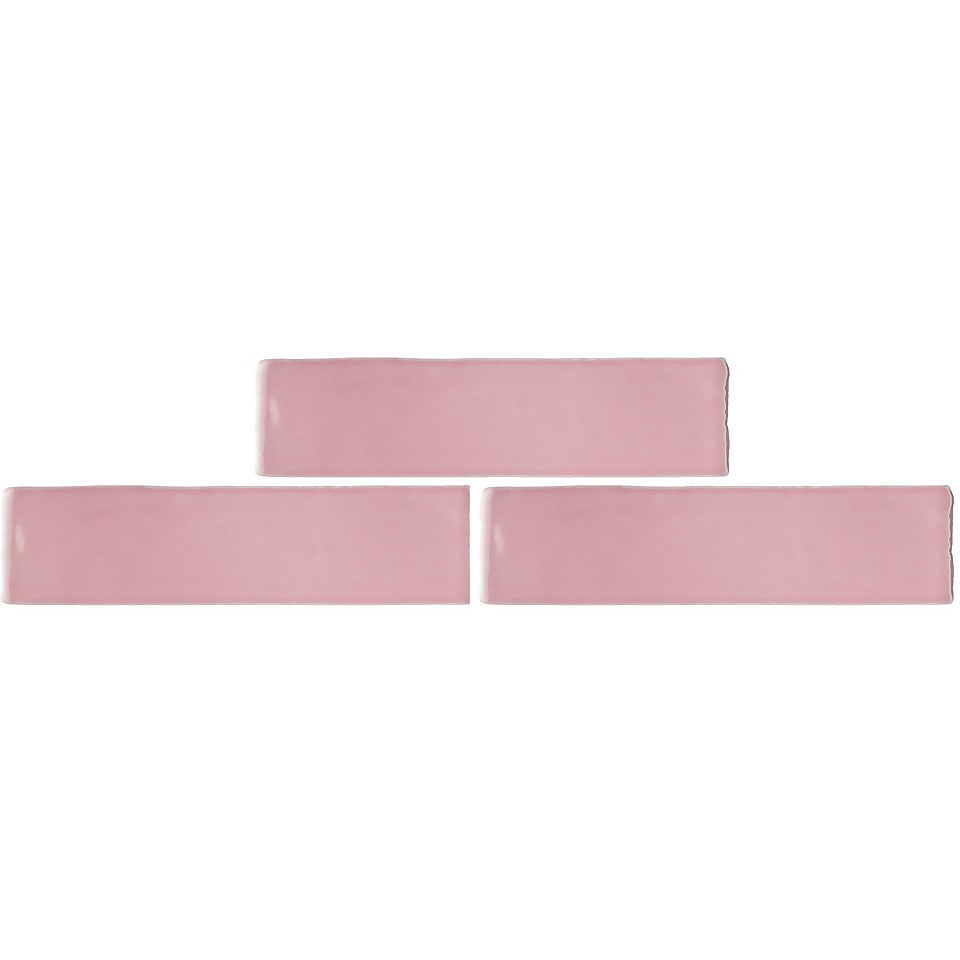 Country Living Artisan Peony Blush Ceramic Wall Tile - 300x75mm (Sample Only)