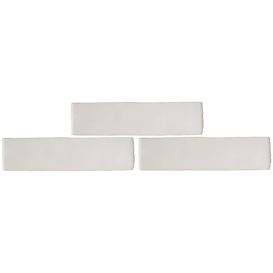 Country Living Artisan Antique White Ceramic Wall Tile 30x7.5cm - (Sample Only)