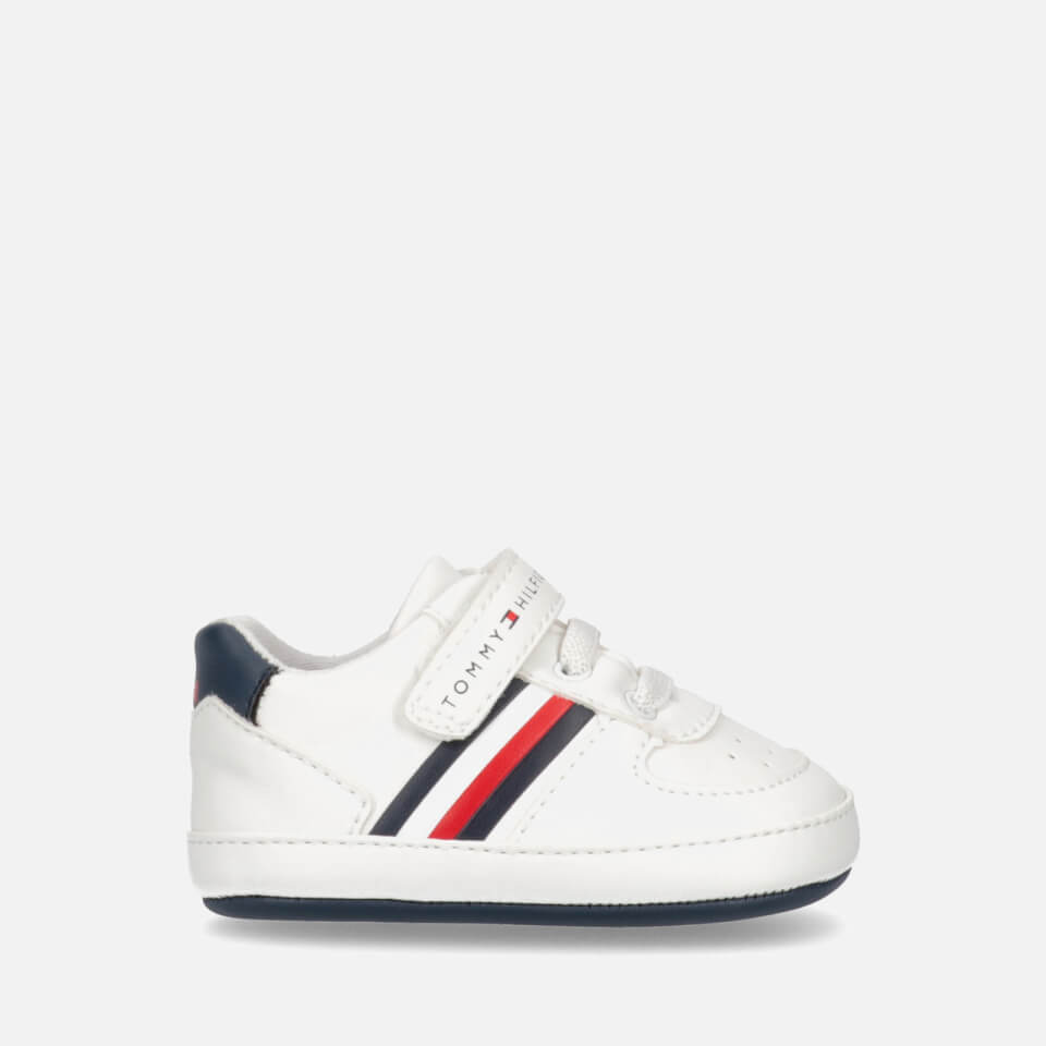 Tommy Hilfiger Baby Faux Leather Lace Up Velcro Trainers Allsole