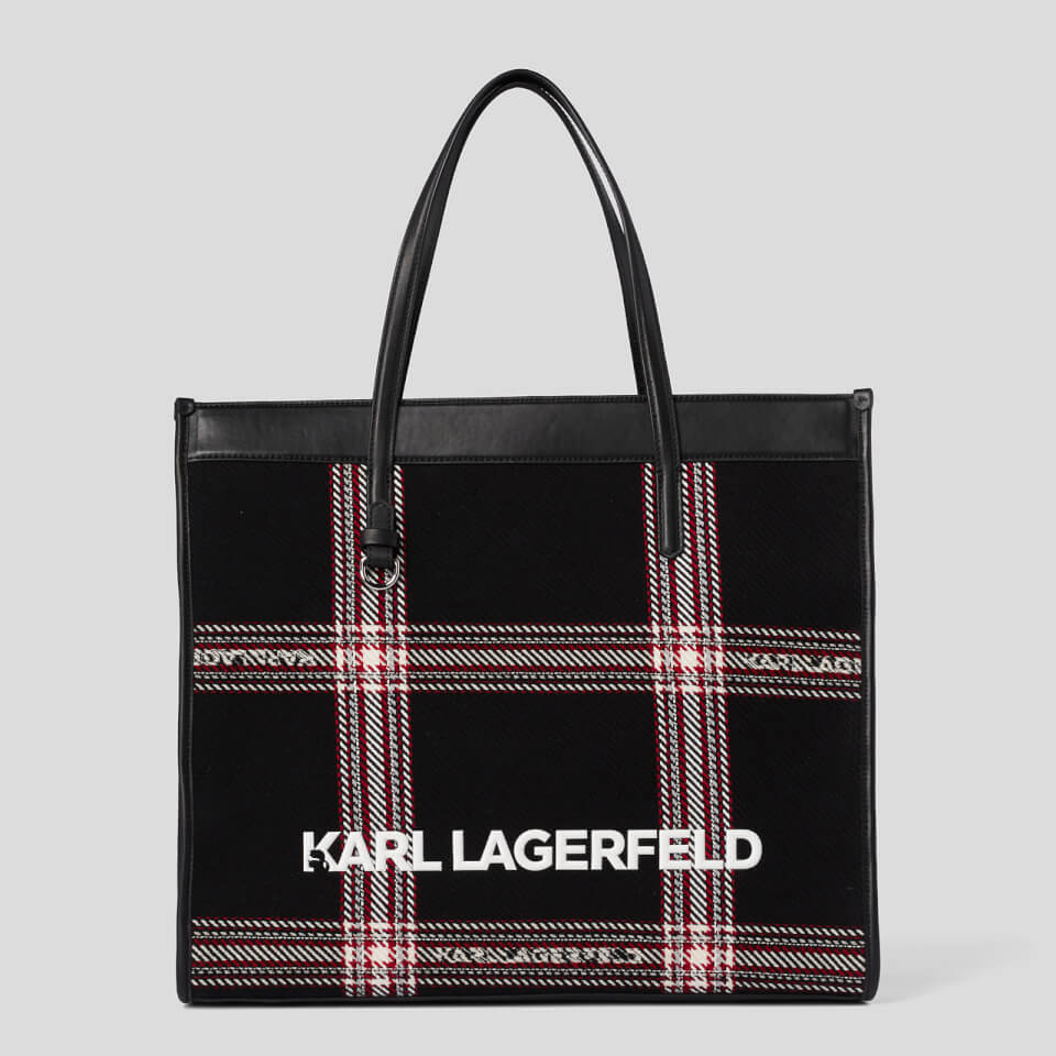 KARL LAGERFELD Women s K Skuare Check Tote Bag Black