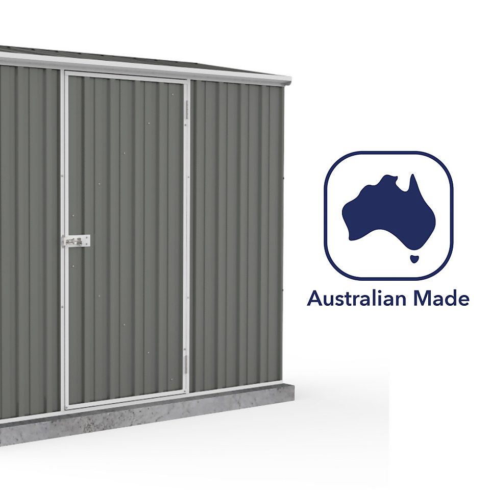 Absco 7.5 x 3ft Space Saver Metal Pent Shed - Grey