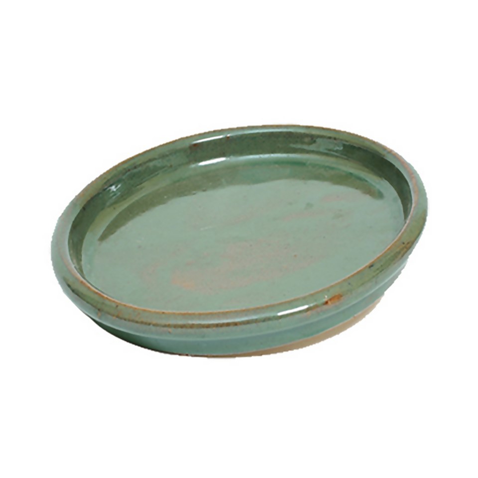 Glazed Chiswick Green Pot  Saucer - 22cm