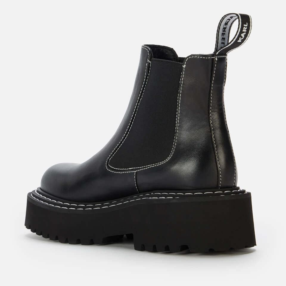 KARL LAGERFELD Women's Patrol Ii Leather Chelsea Boots - Black