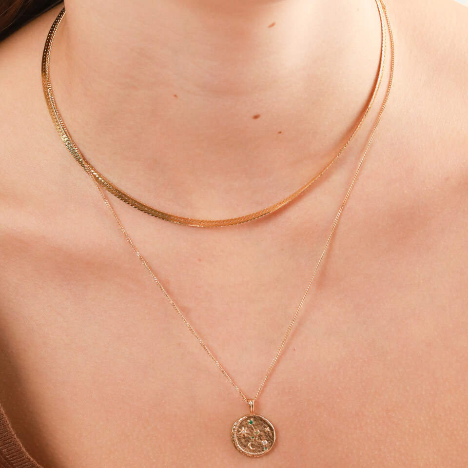 Astrid & Miyu Women's Zodiac Taurus Pendant Necklace - Gold