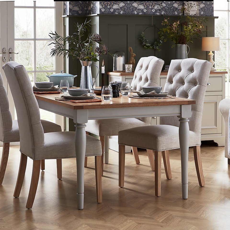 Westcott Extending Dining Table and 4 Alloway Chairs Natural Homebase