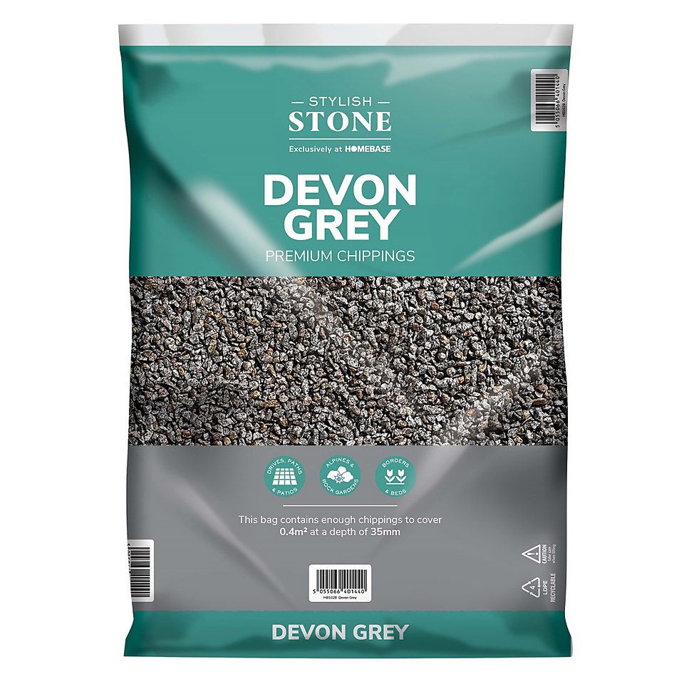 Stylish Stone Devon Grey Chippings, Large Pack - 19kg
