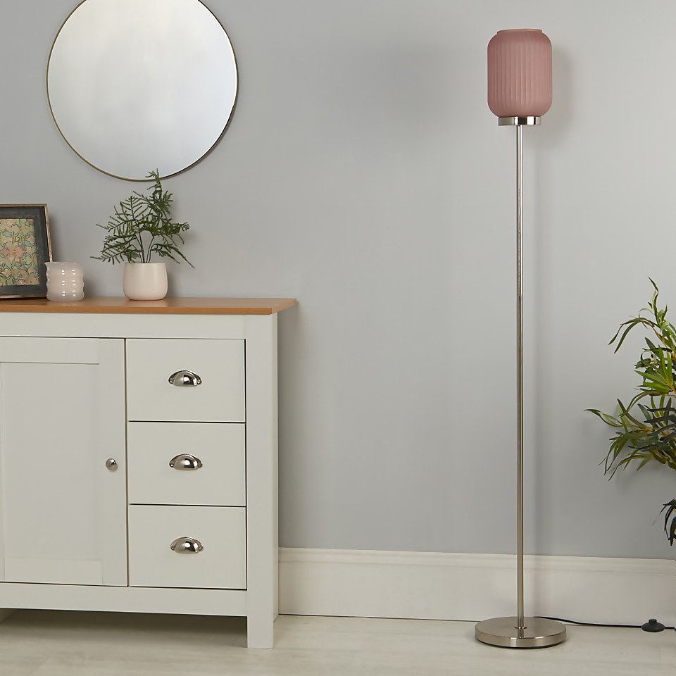 Pearl Frosted Floor Lamp - Rose