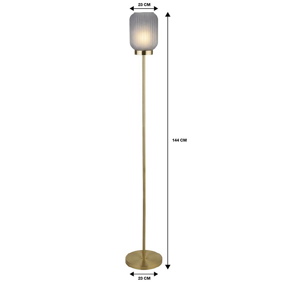 Pearl Frosted Floor Lamp - Navy