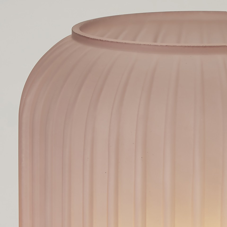 Pearl Frosted Table Lamp - Rose