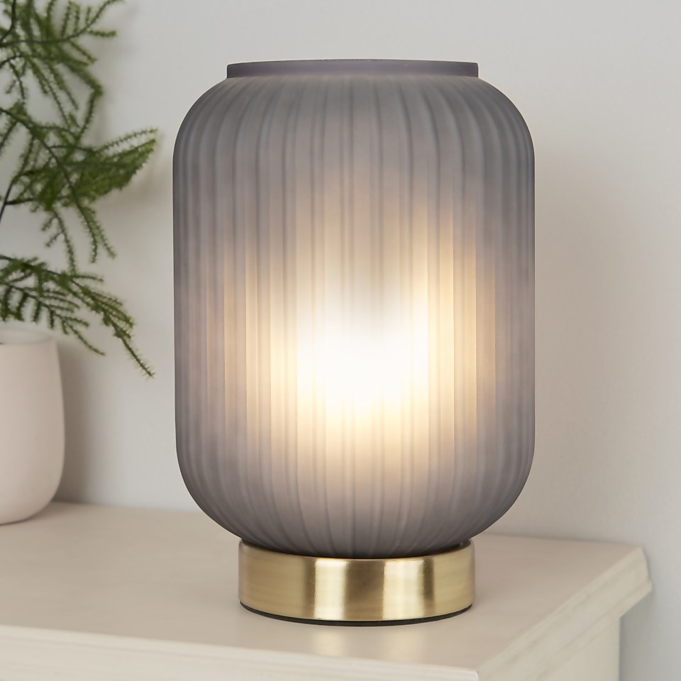 Pearl Frosted Table Lamp - Navy