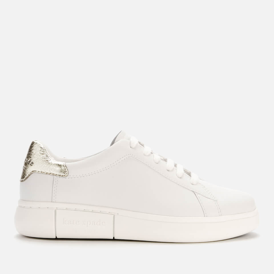 Kate Spade New York Women's Lift Leather Cupsole Trainers - Optic White/Pale Gold