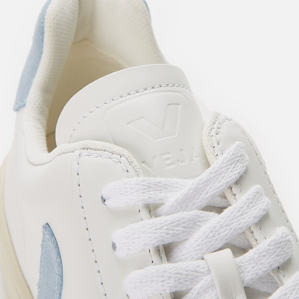 Veja Women's V-12 Leather Trainers - Extra White/Steel