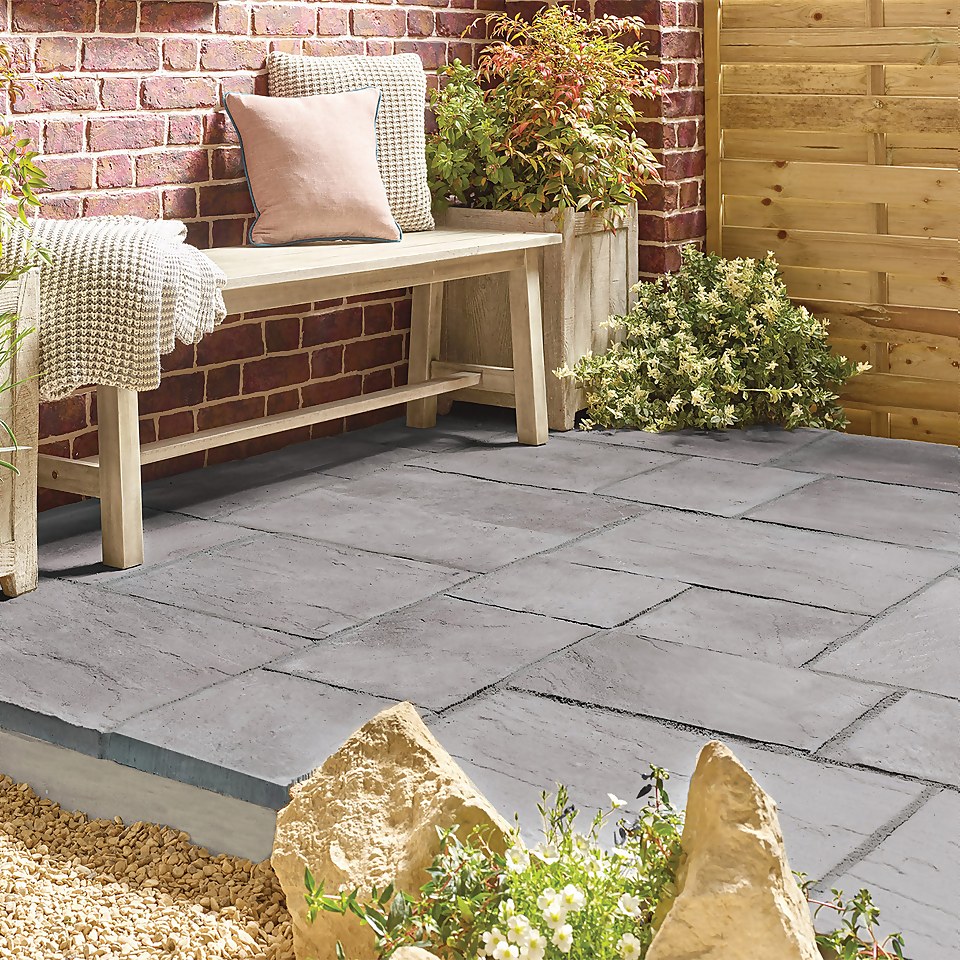 Stylish Stone Chantry Paving 600 x 600mm Graphite - Full Pack of 28 Slabs