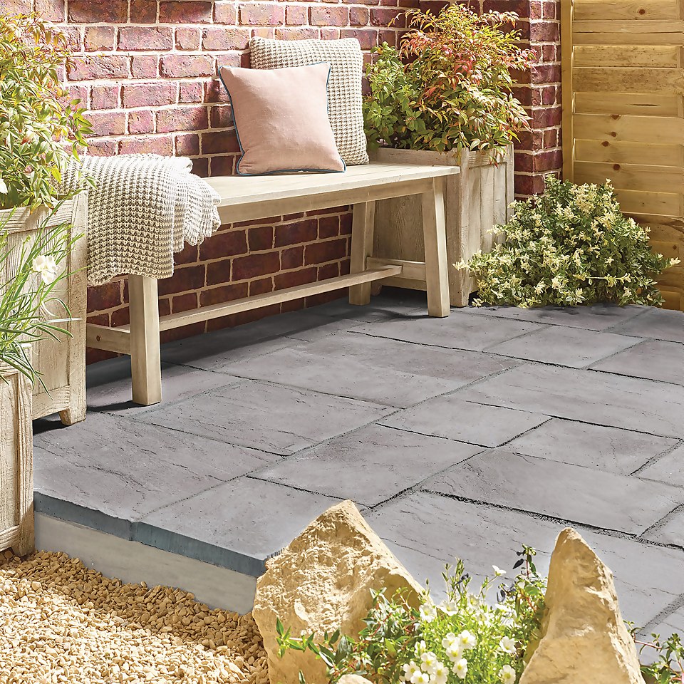 Stylish Stone Chantry Paving 450 x 450mm Graphite - Full Pack of 28 Slabs
