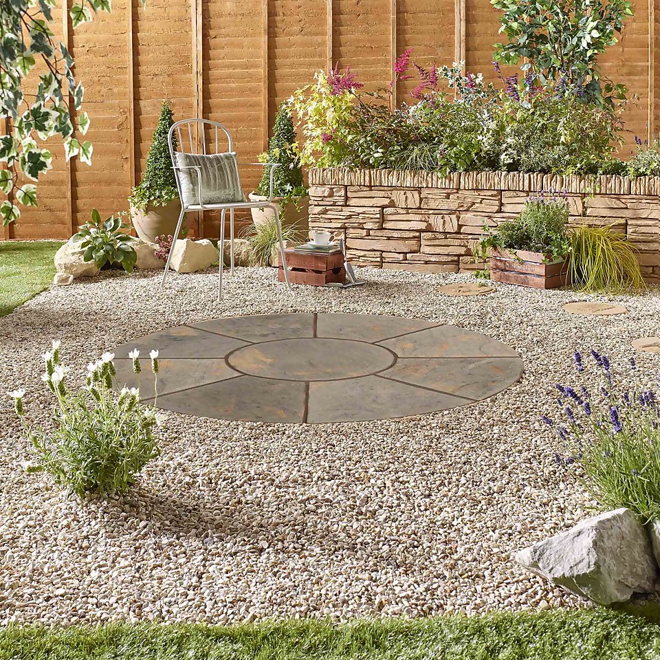 Stylish Stone Chantry Circle Paving Kit 1.5m Antique Homebase