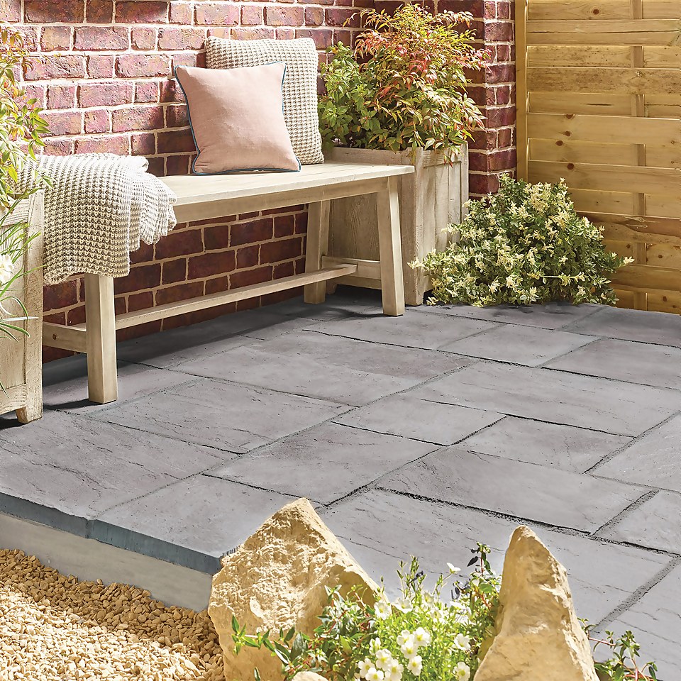 Stylish Stone Chantry Paving 300 x 300mm Graphite - Full Pack of 56 Slabs