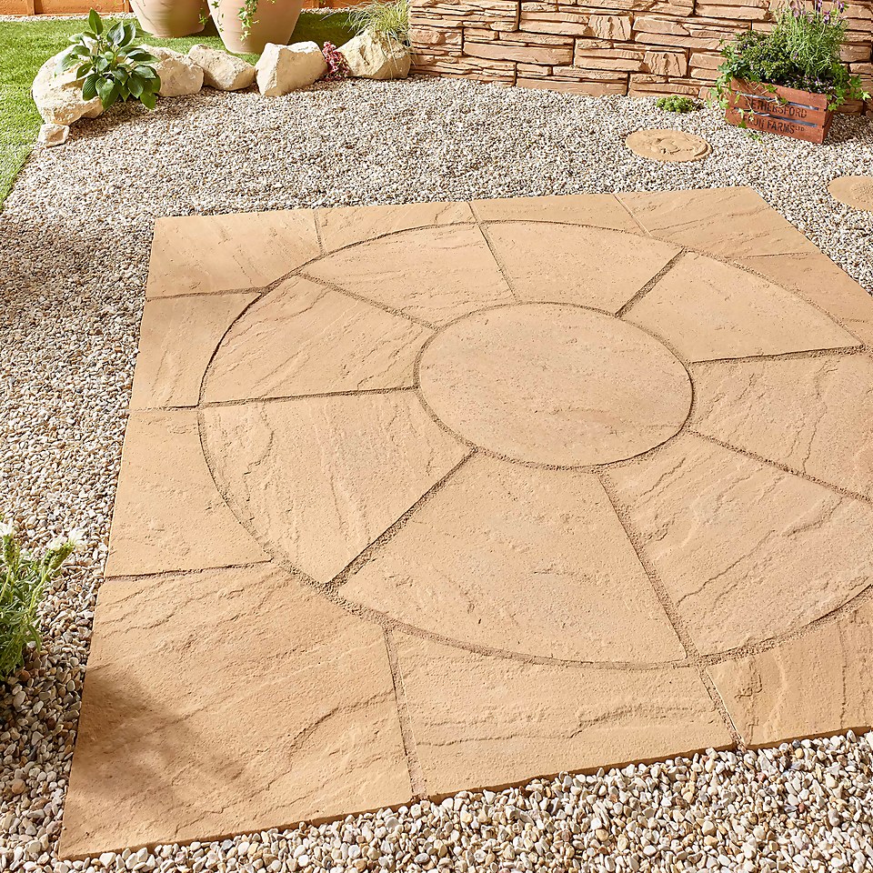 Stylish Stone Chantry Squaring Off Paving Kit 1.5m Gold Homebase