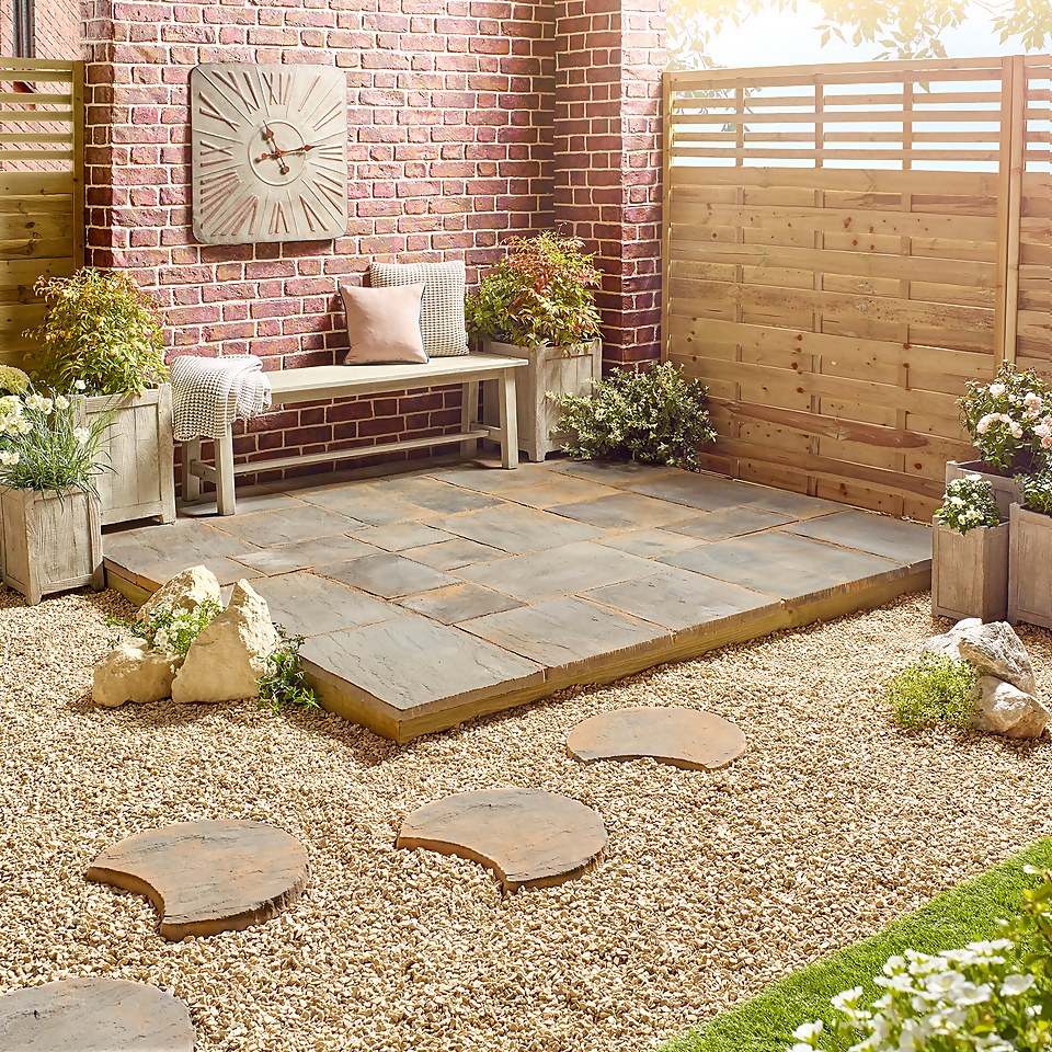 Stylish Stone Chantry Patio Paving Kit 5.76 sqm Antique Homebase