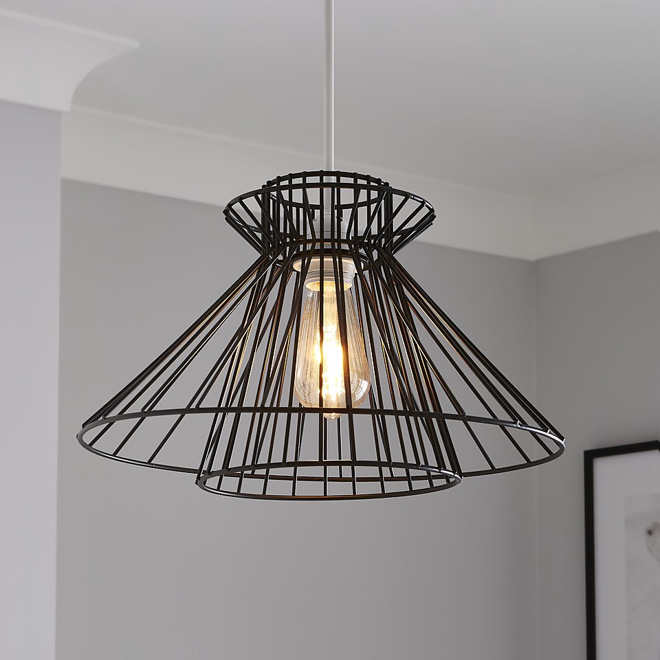 Dalston Wire Easy Fit Light Shade - Black