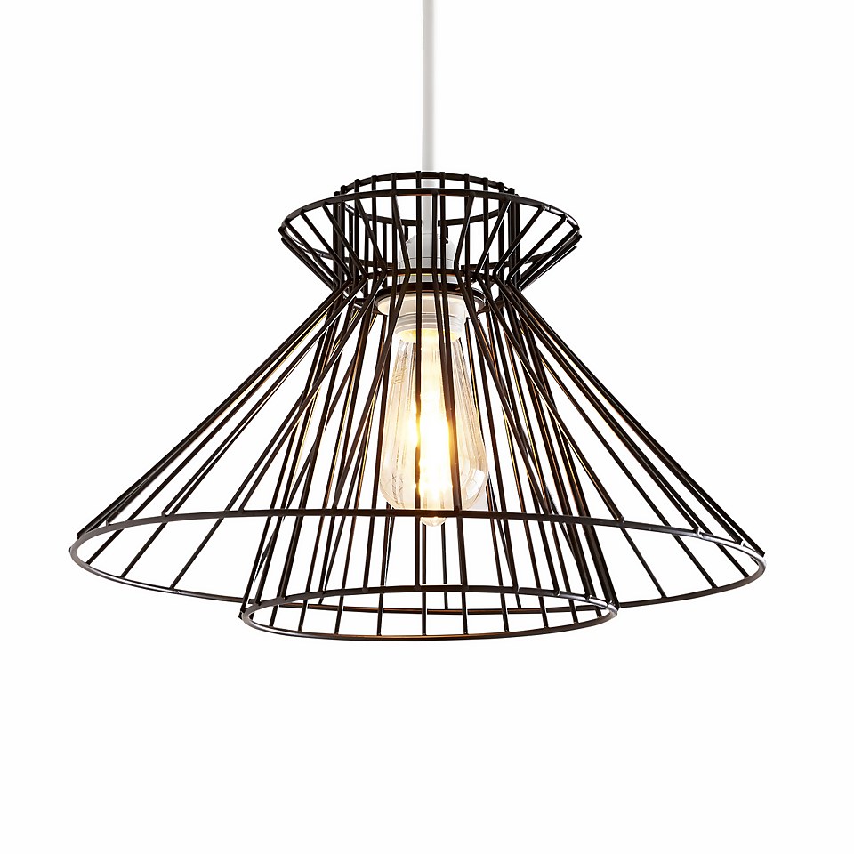 Dalston Wire Easy Fit Light Shade - Black