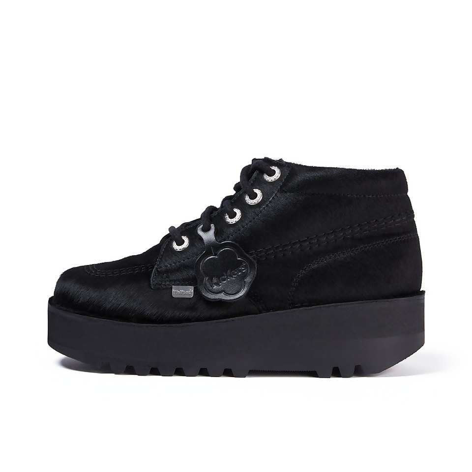 Adult Women's Kick Hi Leather Stack Black